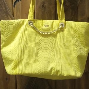 Victoria's secret neon yellow snake skin tote!